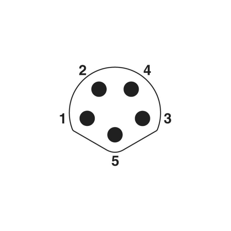 M8 5pins B code male moldable connector, unshielded